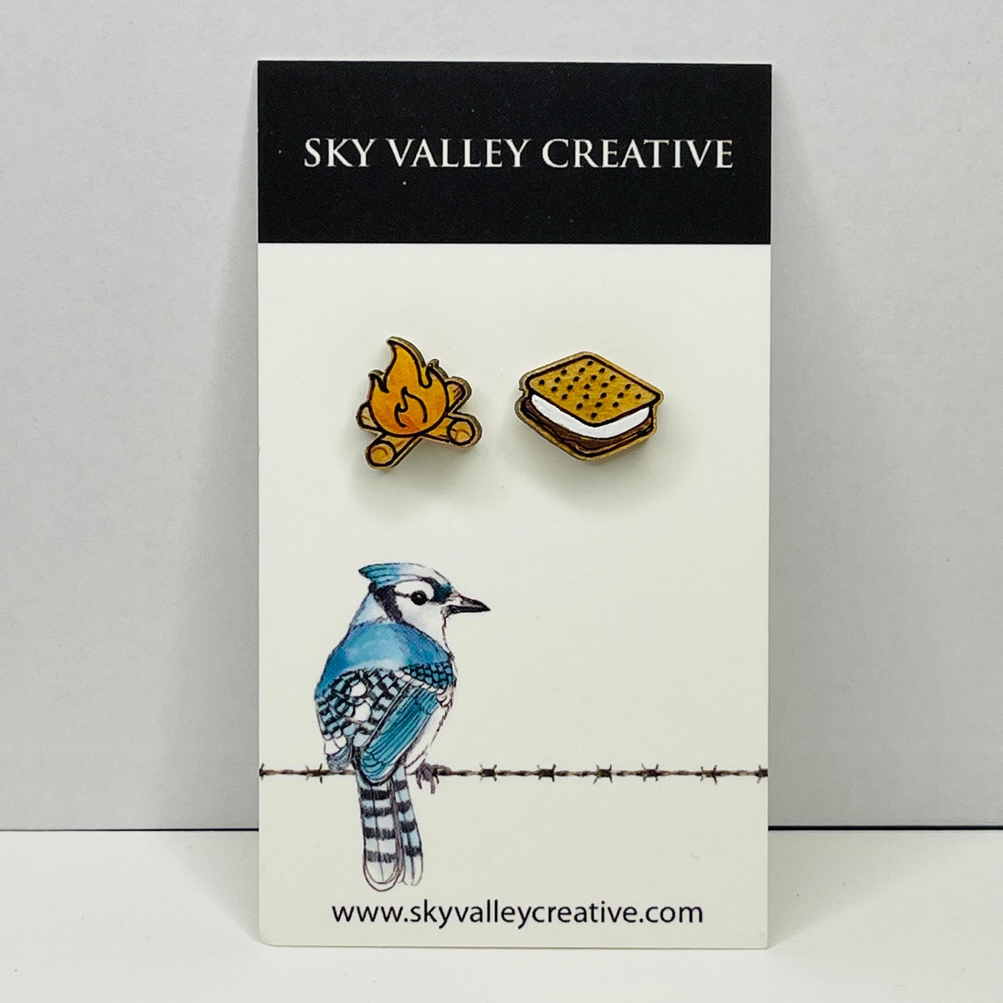 S'more and Campfire Post Earrings