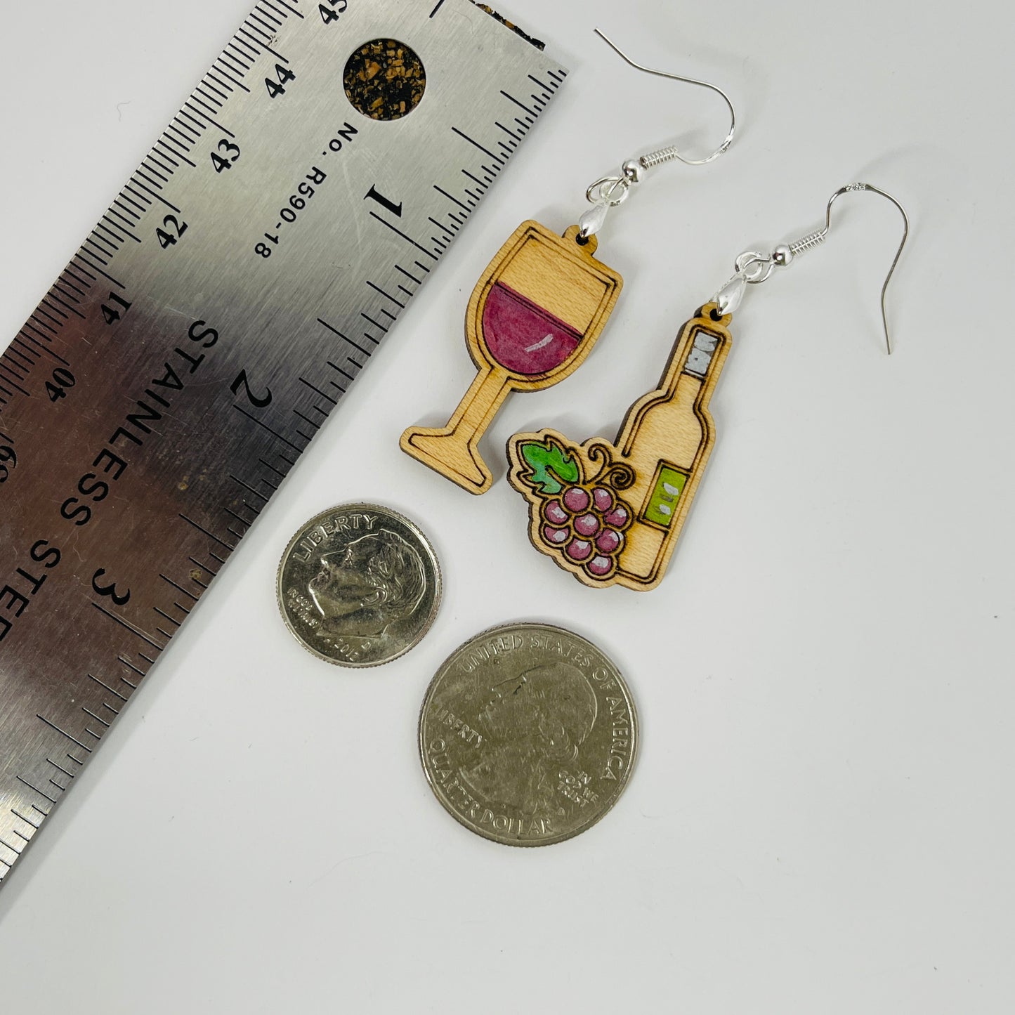 Wine Bottle and Glass Dangles