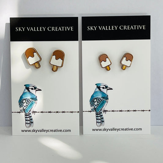 Ice Cream Bar Post Earrings