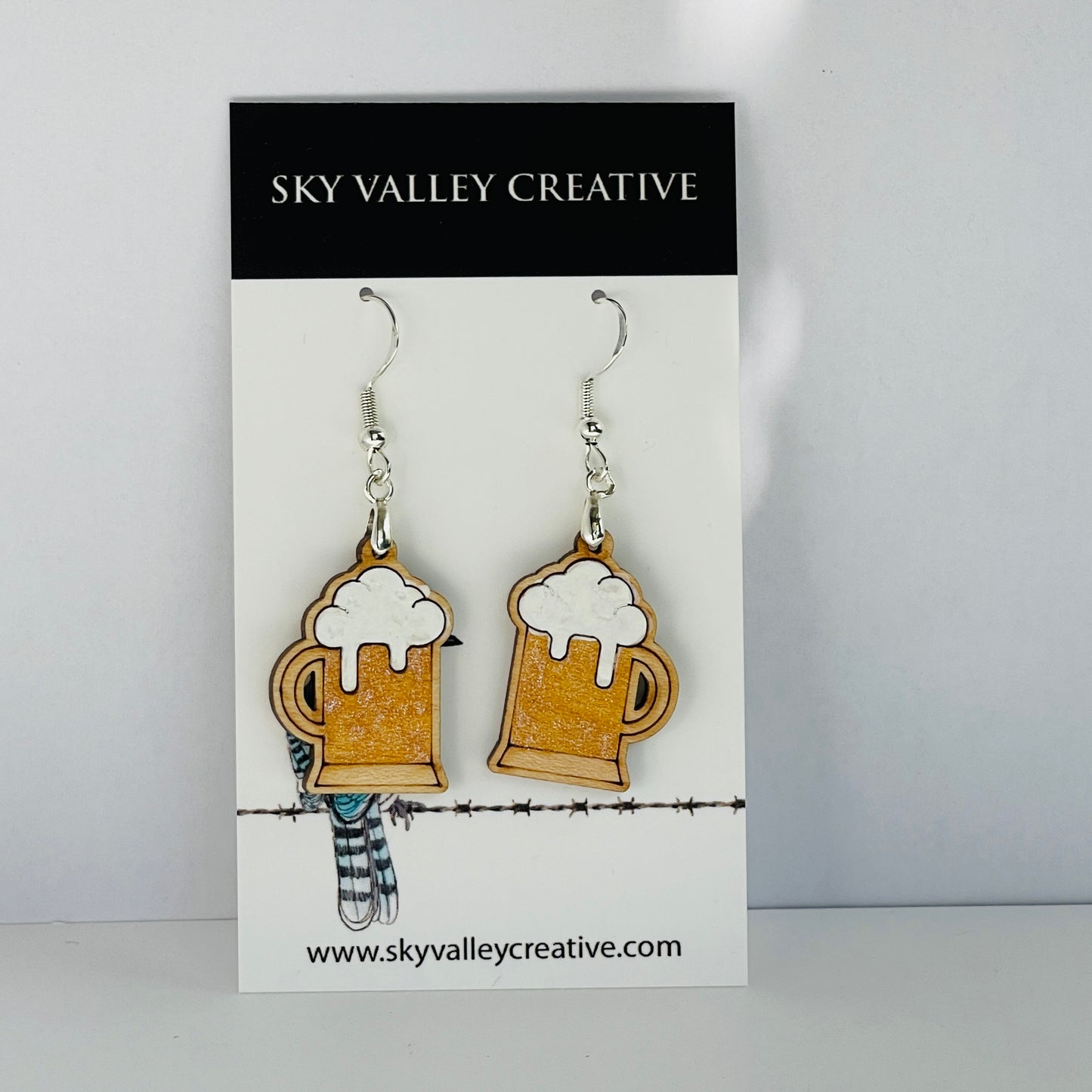 Beer Mug Dangle Earrings