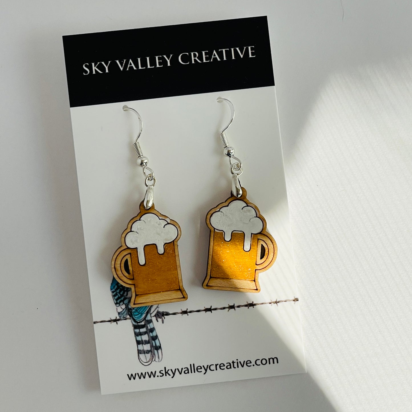 Beer Mug Dangle Earrings