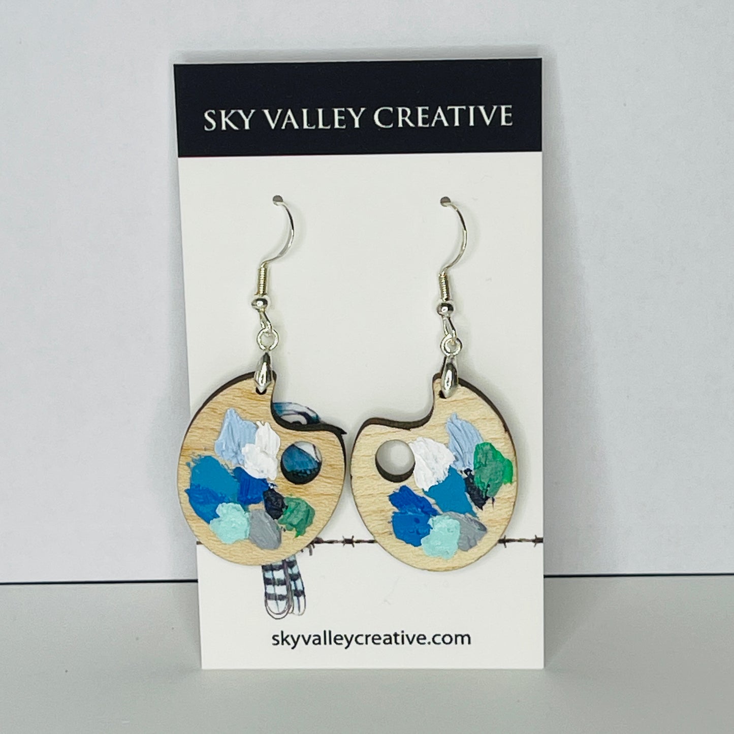 Winter Palette Earrings on Solid Maple