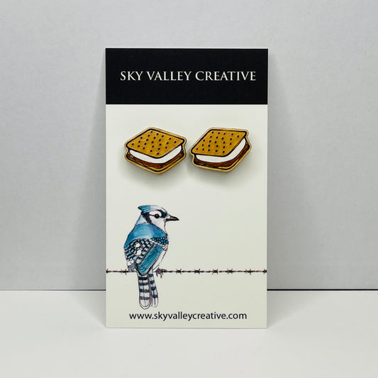 S'more Post Earrings