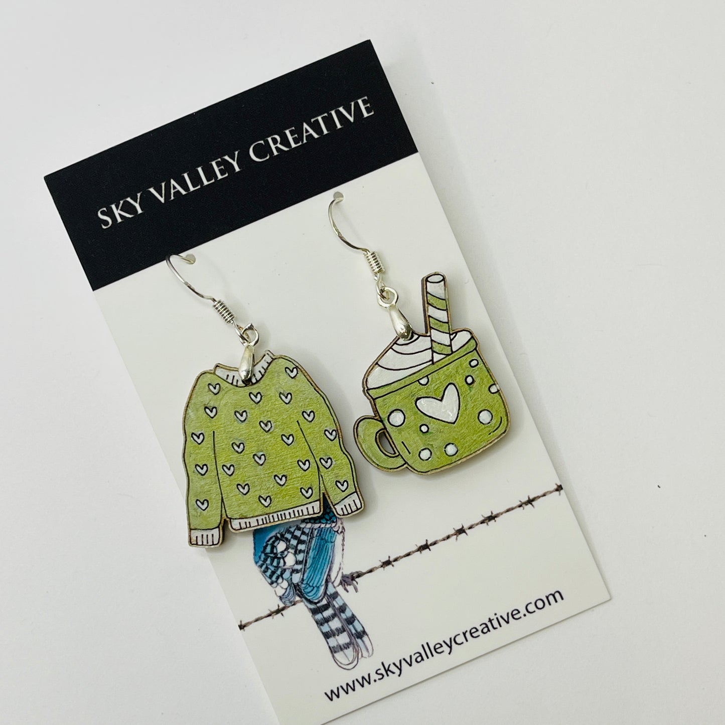 Cocoa Mug and Sweater Dangle Earrings
