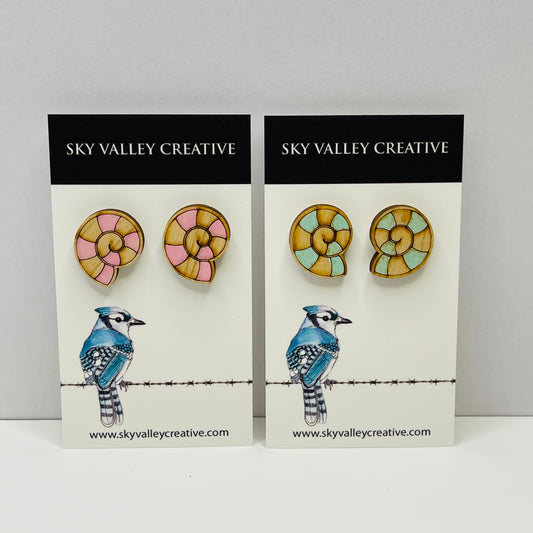 Spiral Shells Post Earrings
