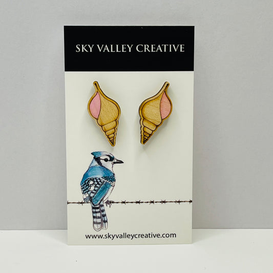 Seashell Post Earrings