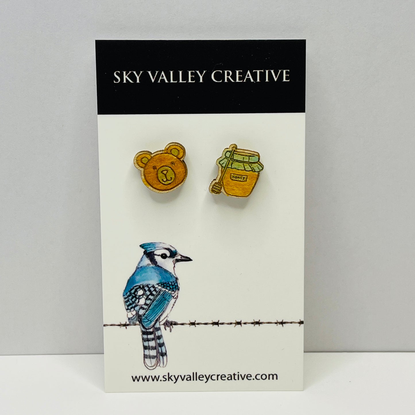 Bear and Honey Pot Post Earrings