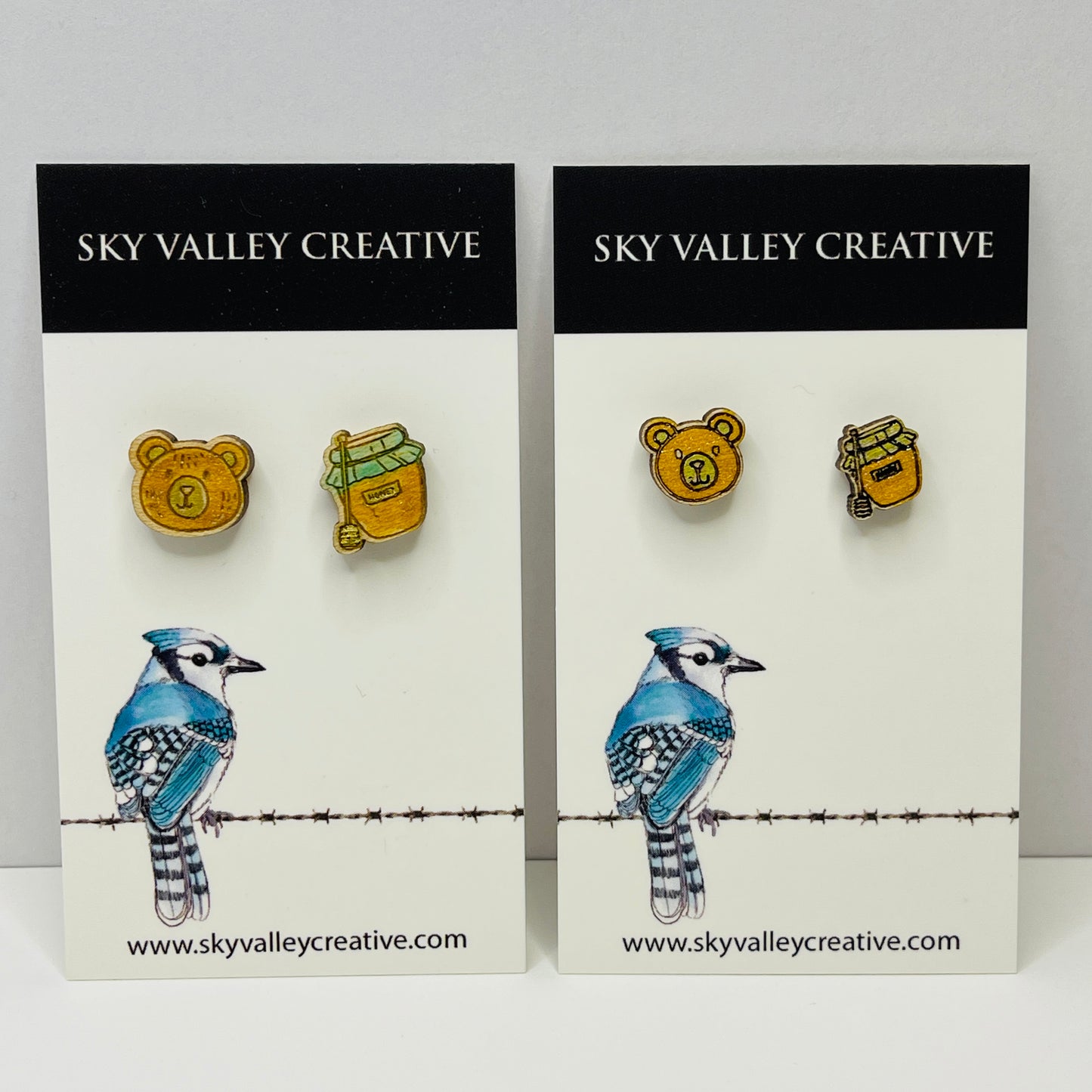 Bear and Honey Pot Post Earrings
