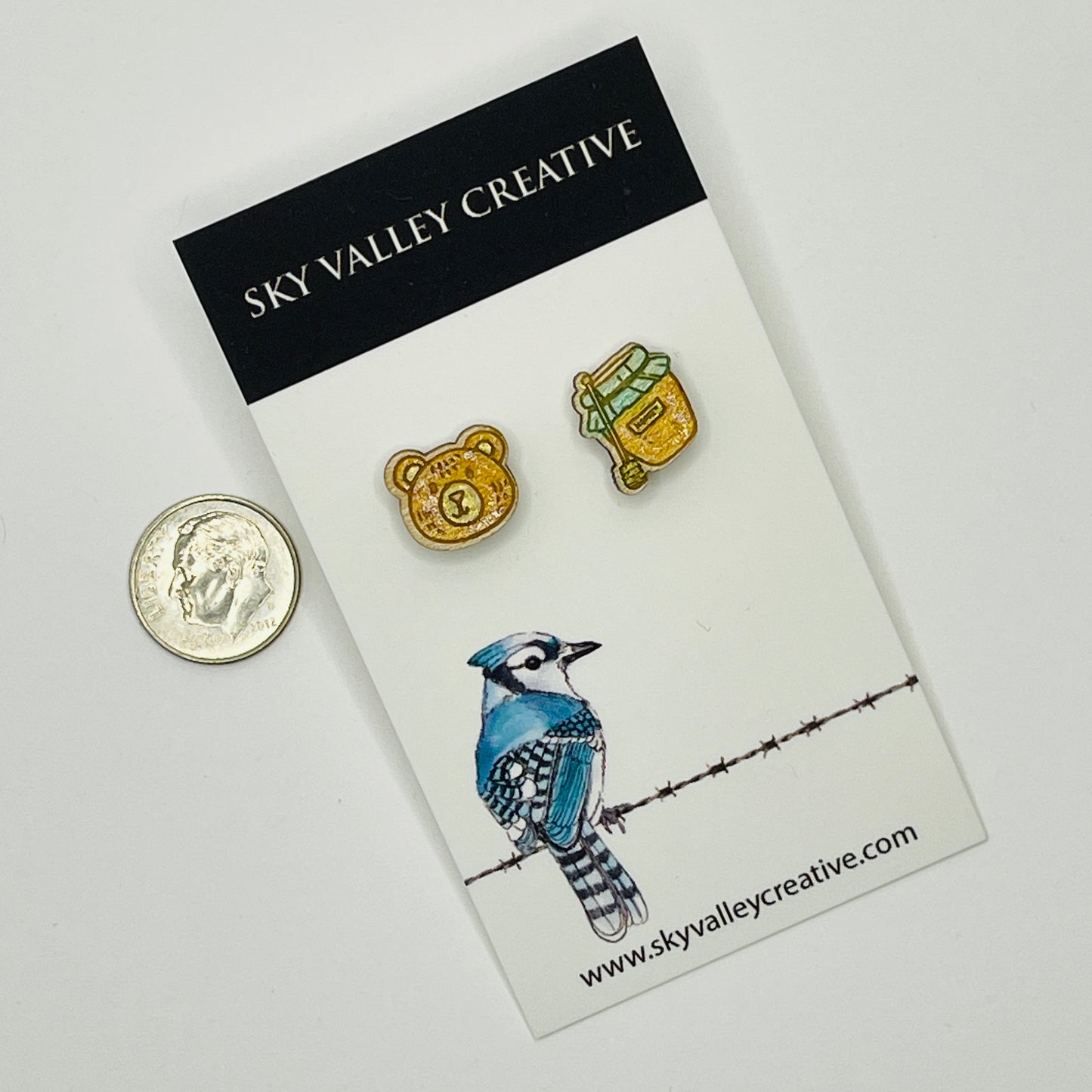Bear and Honey Pot Post Earrings
