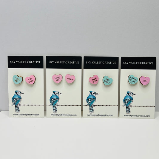 Conversation Heart Post Earrings