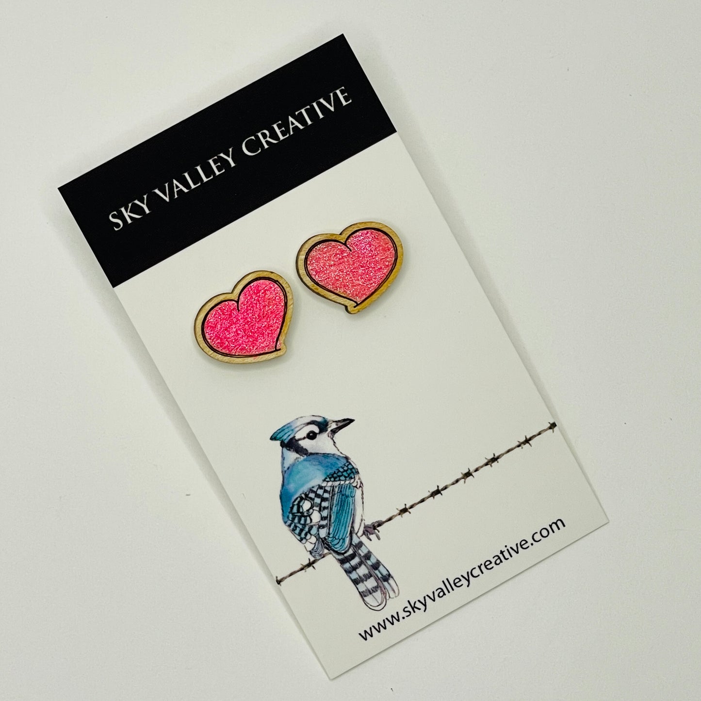 Pink Heart Post Earrings
