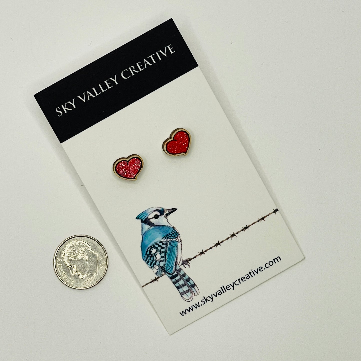 Red Heart Post Earrings