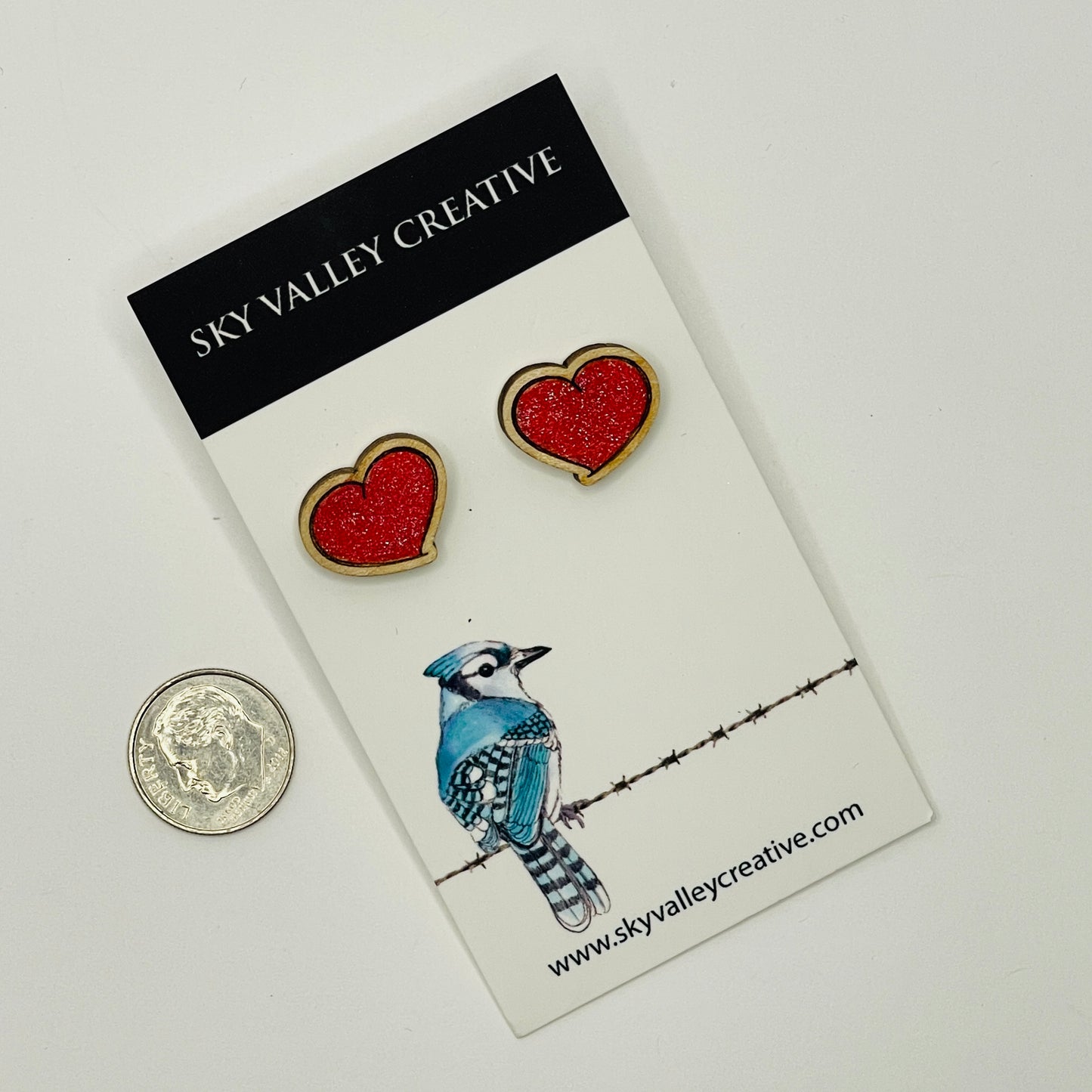 Red Heart Post Earrings