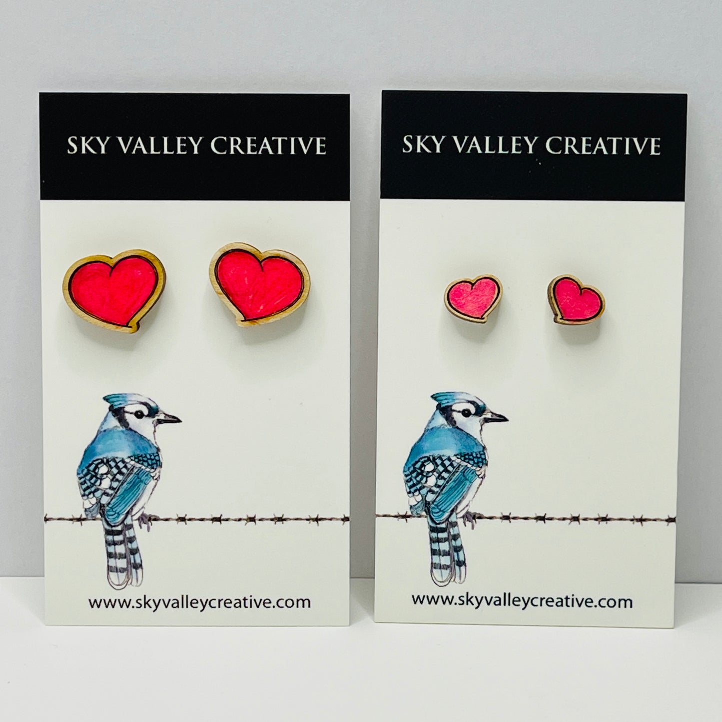 Pink Heart Post Earrings