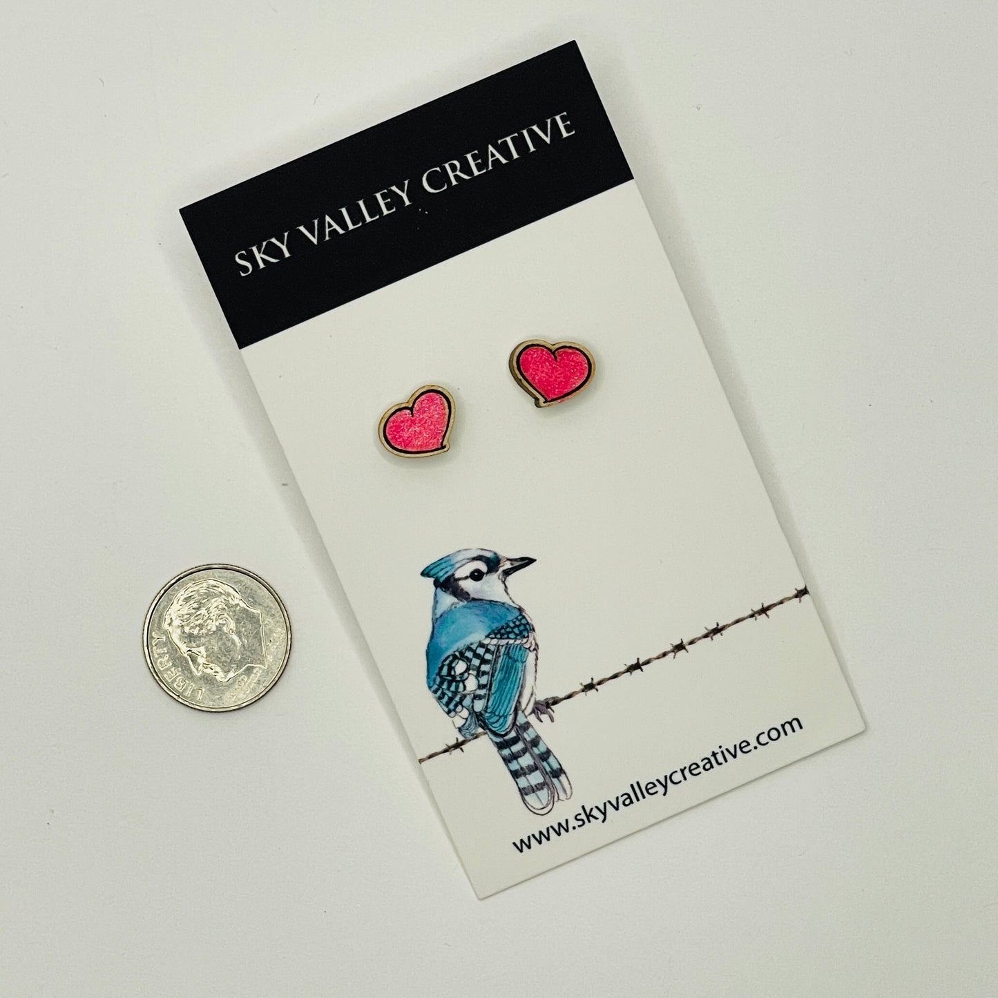 Pink Heart Post Earrings