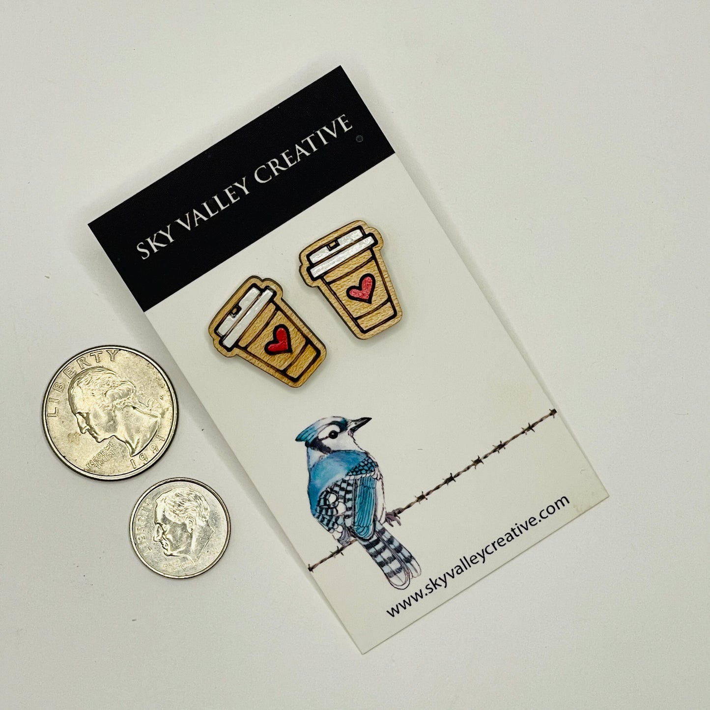 Coffee Post Earrings