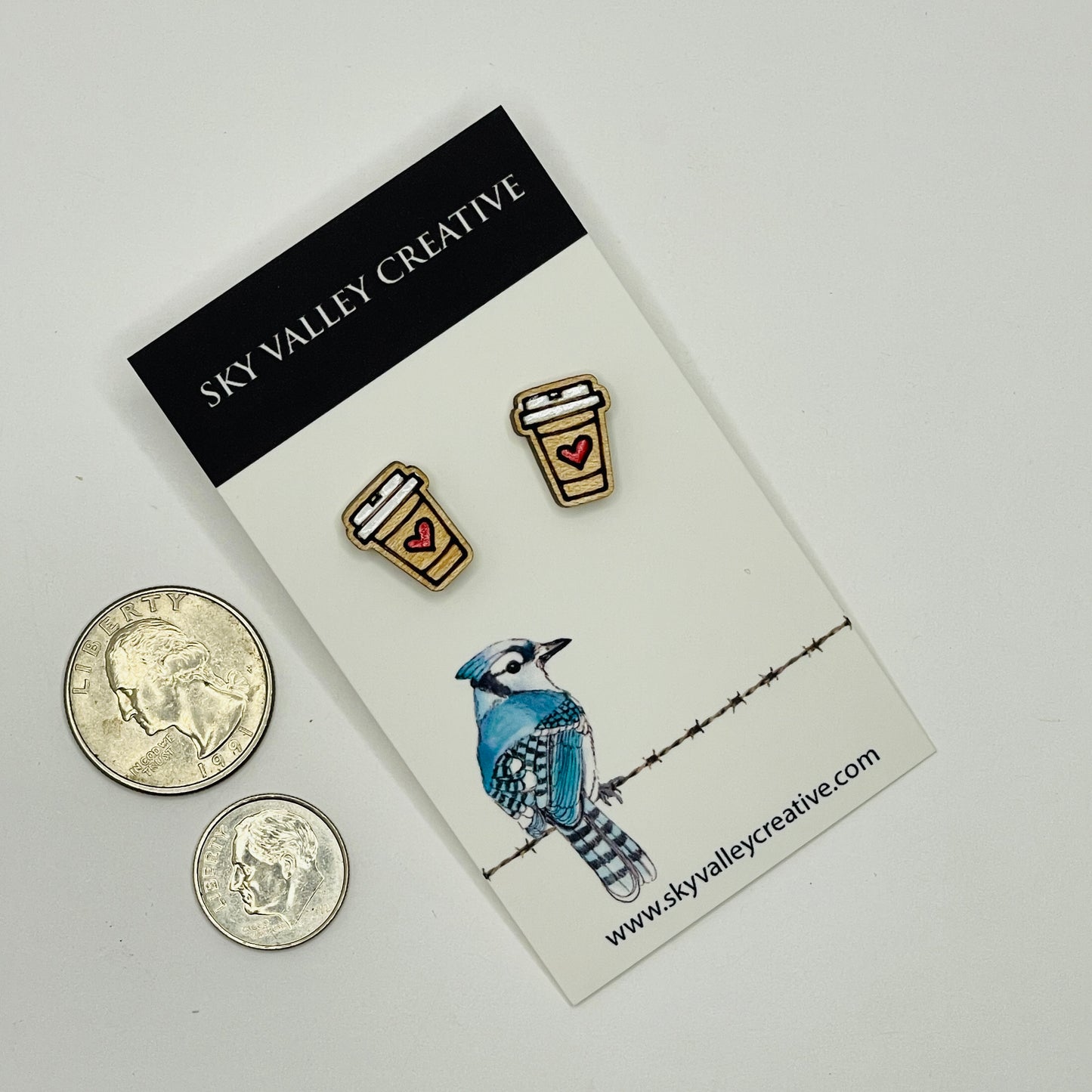 Coffee Post Earrings
